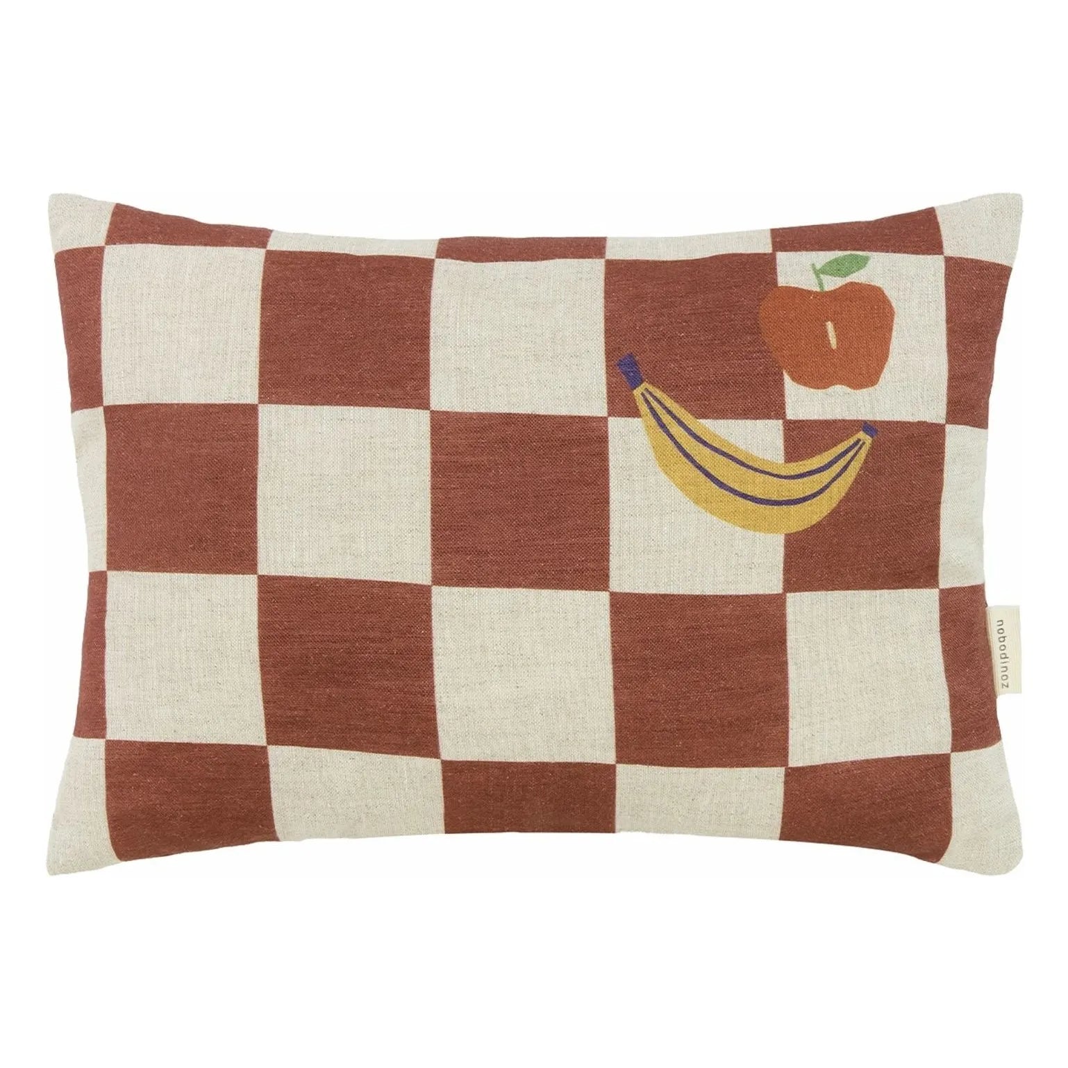 Nobodinoz - Fruits Vibes rechteckiges Kissen - French Linen | Camel