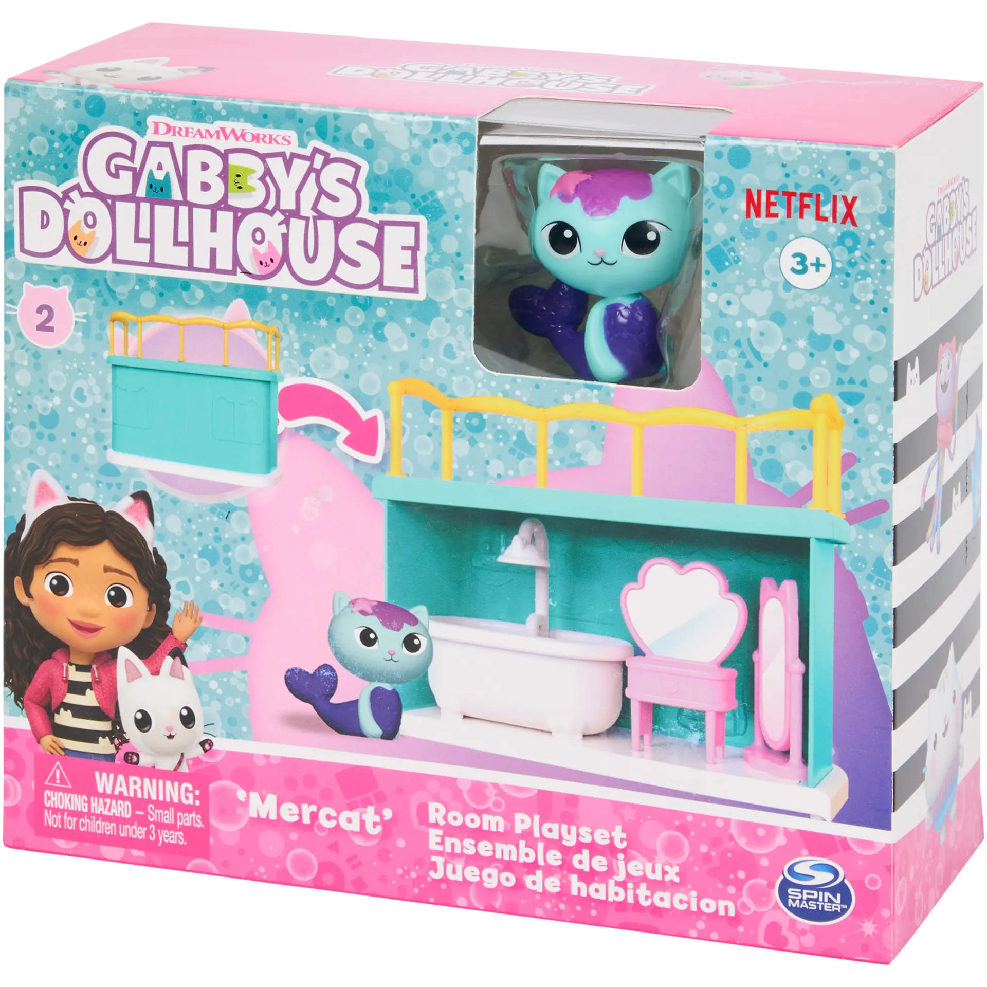 Gabbys Dollhouse - Mercat ile Banyo Macerası Oyuncak Seti
