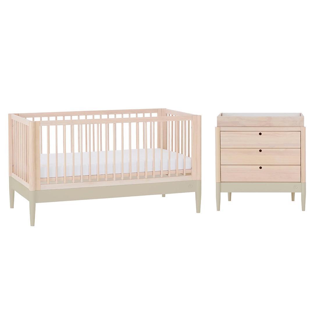 Gaia Baby Eos Cot & Dresser Set-Nursery Sets-Desert Sage/Natural Ash- | Natural Baby Shower