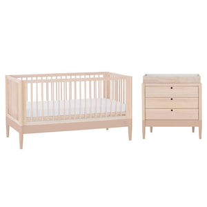 Gaia Baby Eos Cot & Dresser Set-Nursery Sets-Powder Blush/Natural Ash- | Natural Baby Shower