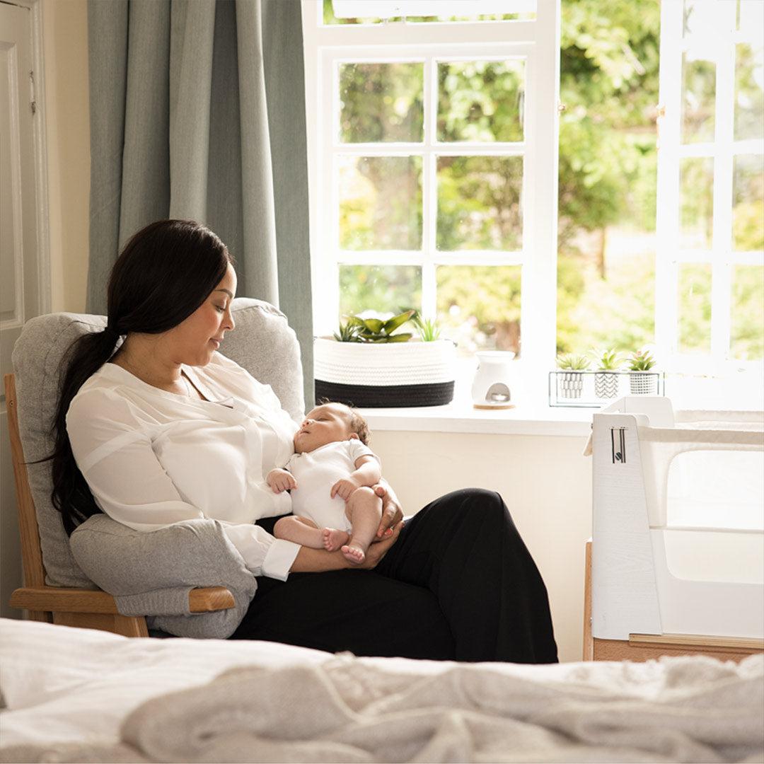 Gaia Hera Bedside Crib² - Scandi White/Natural-Bedside Cribs- | Natural Baby Shower