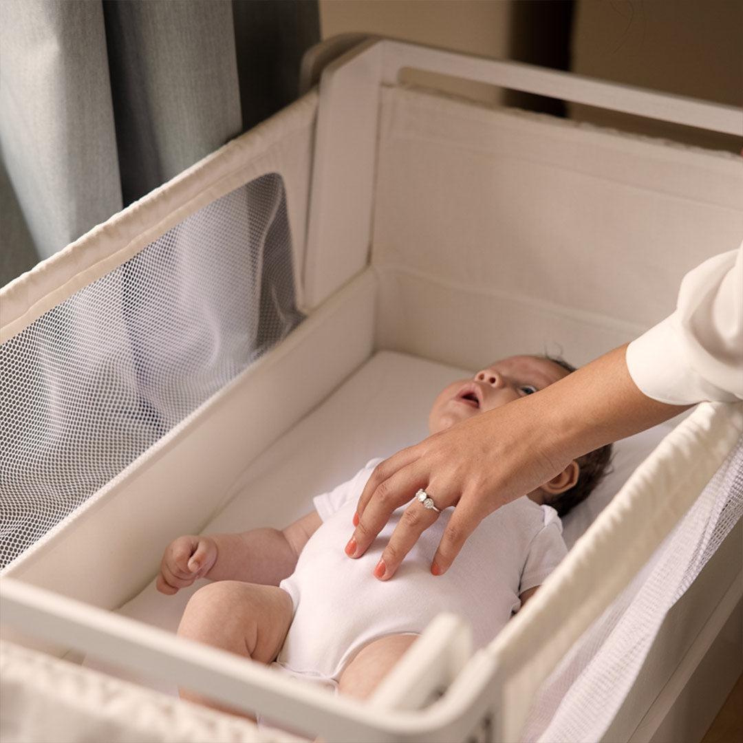 Gaia Hera Bedside Crib² - Scandi White/Natural-Bedside Cribs- | Natural Baby Shower