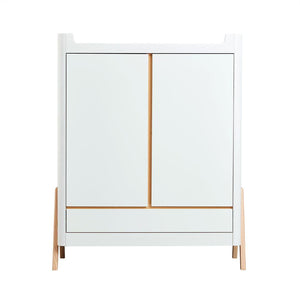 Gaia Baby Hera Cot Bed + Dresser + Wardrobe Three Piece Bundle - Scandi-White + Natural-Nursery Sets- | Natural Baby Shower