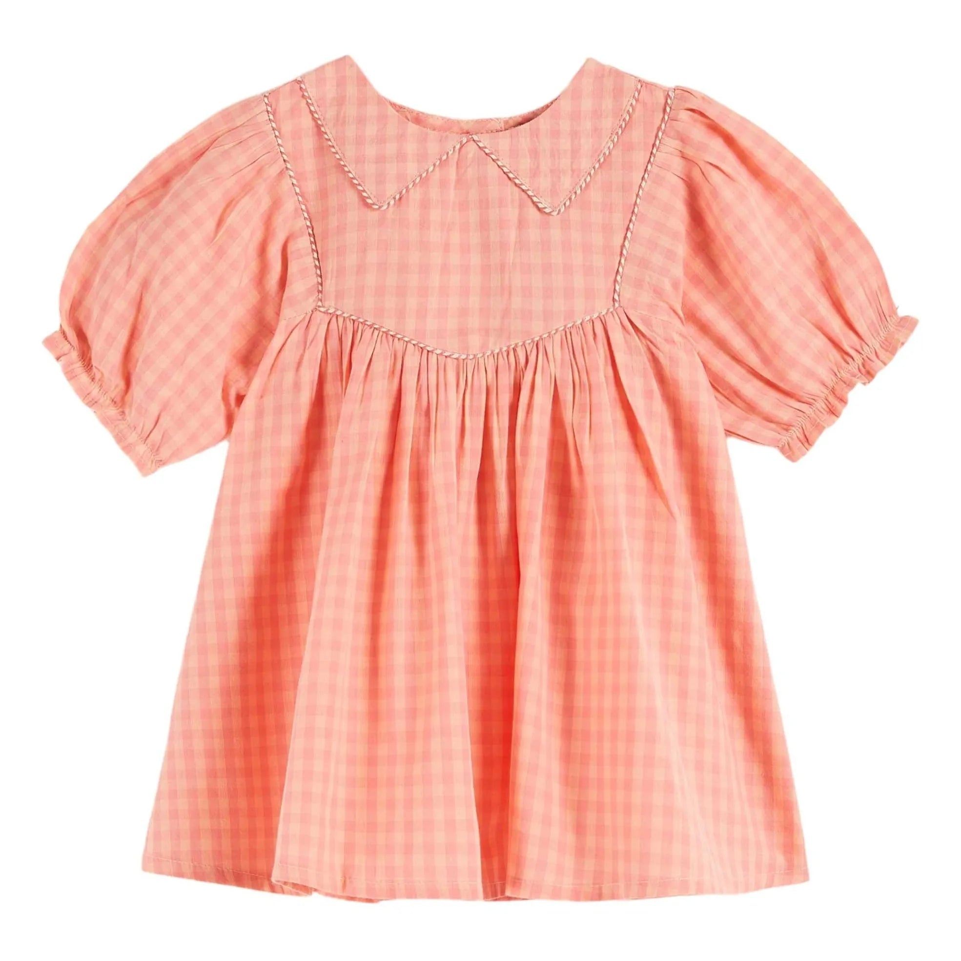 Emile et Ida - Gingham Pfirsichblütenkleid | Pfirsich