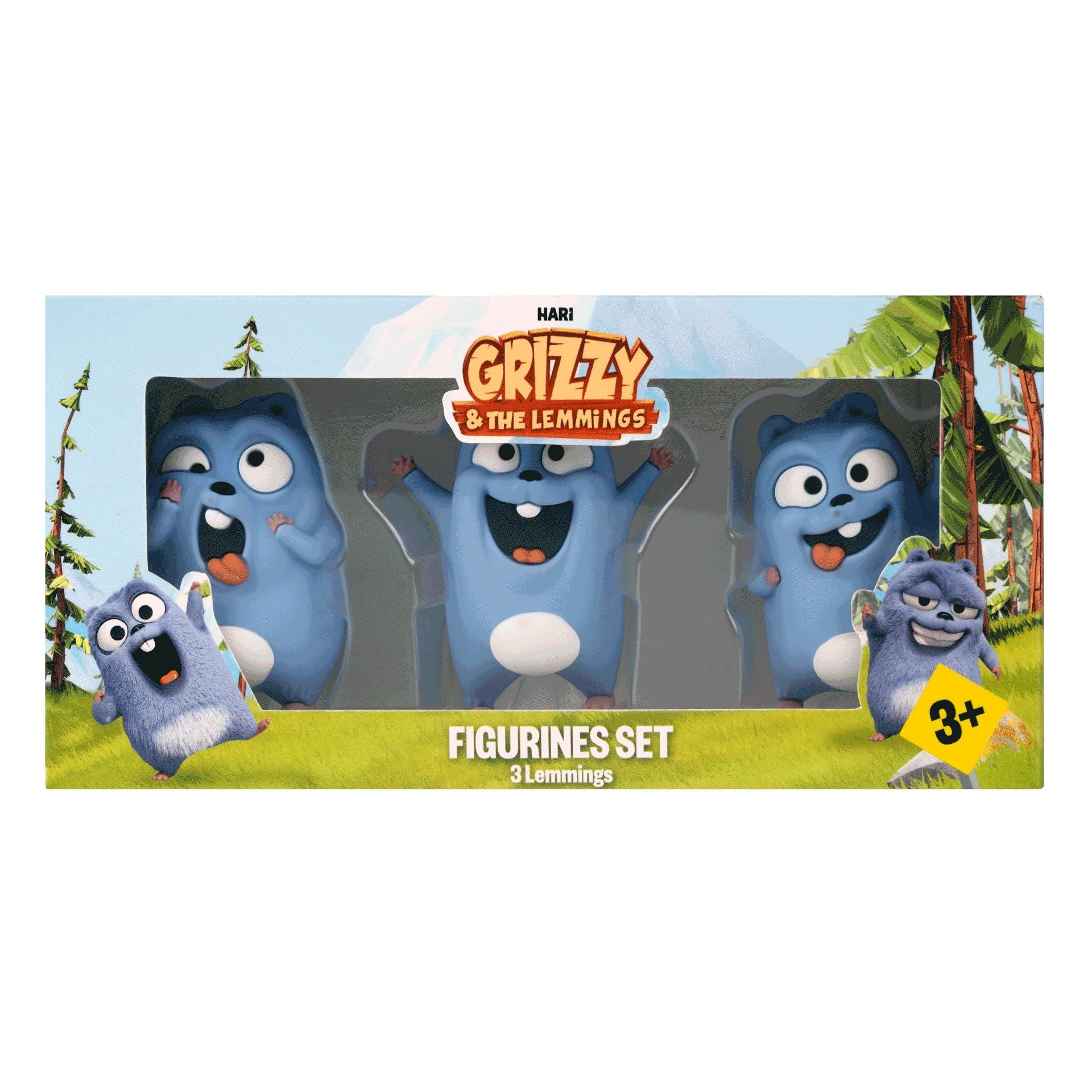 Grizzy und die Lemminge – 3er-Pack Leming-Figurenspielzeug