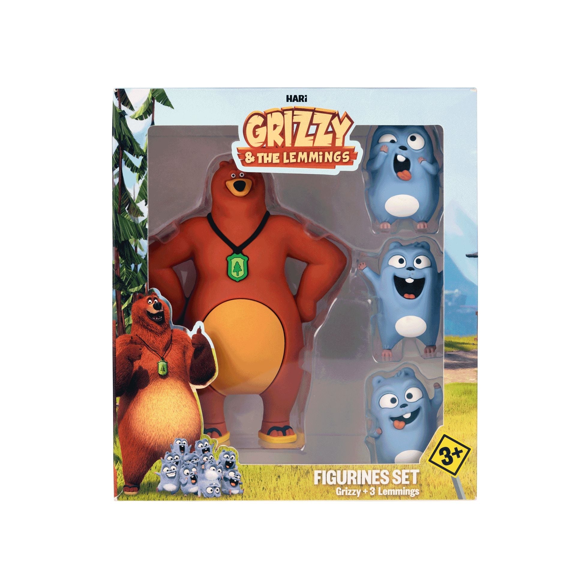 Grizzy und die Lemminge – Set mit 4 Figurenspielzeugen