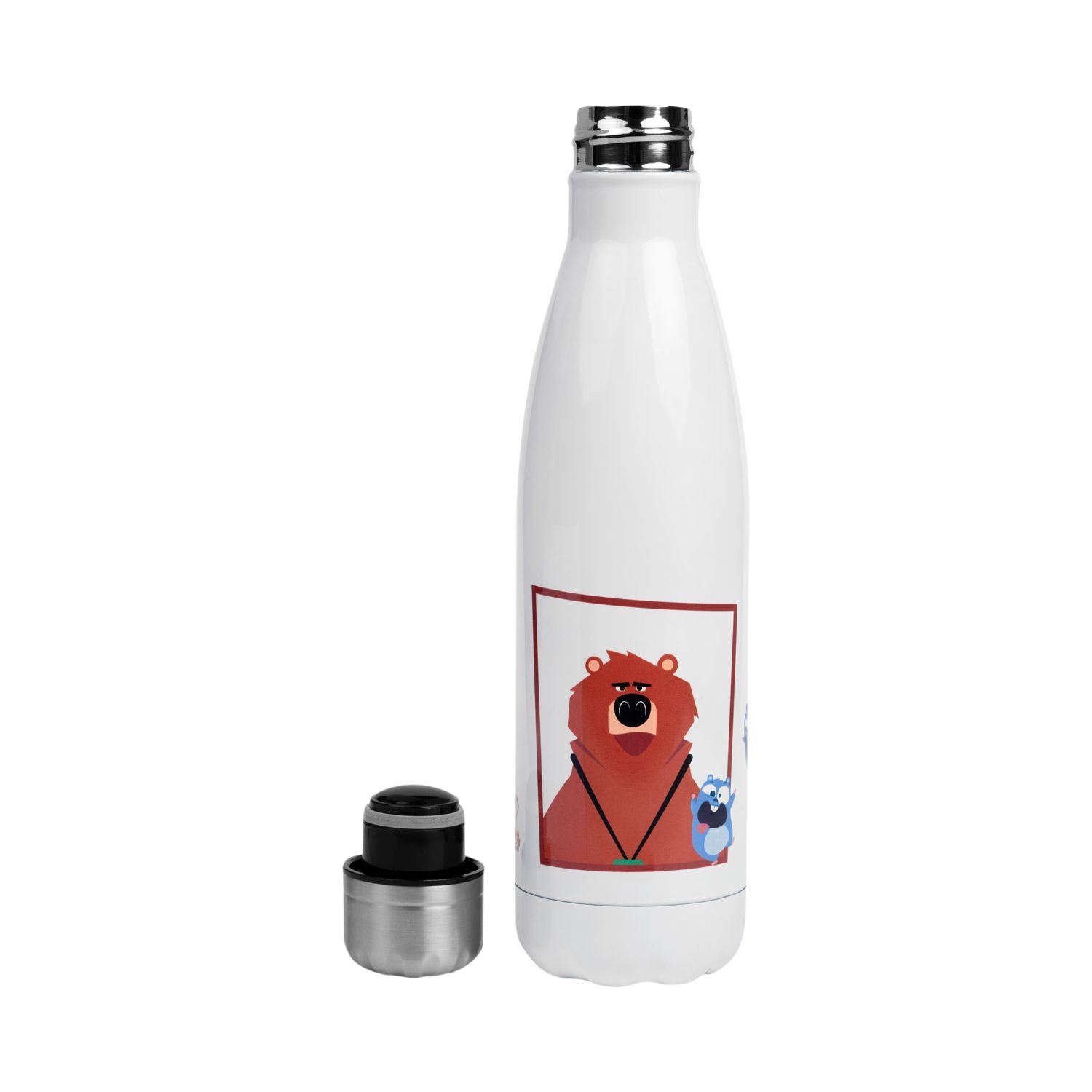 Grizzy und die Lemminge – 500 ml Stahlwasserflasche