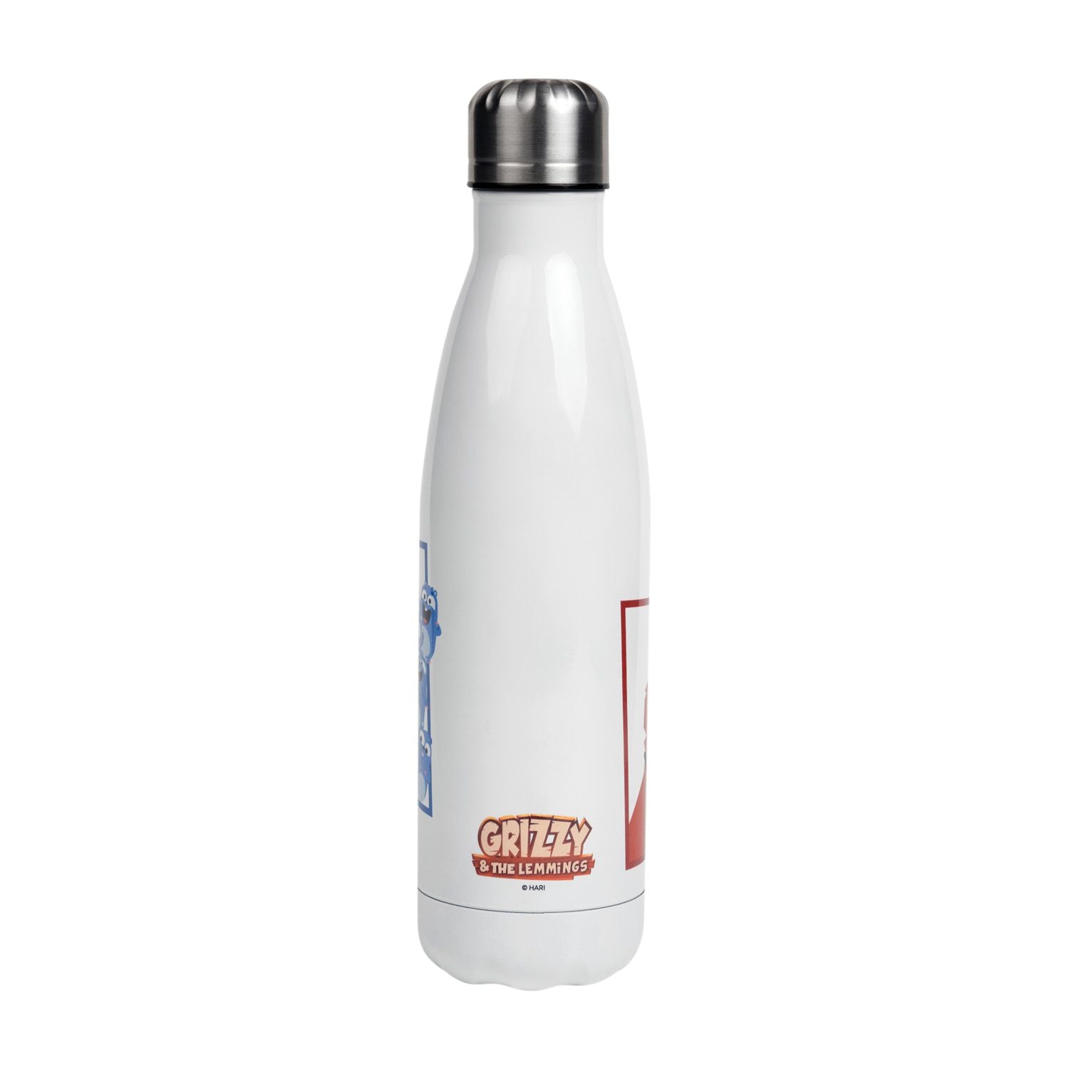 Grizzy und die Lemminge – 500 ml Stahlwasserflasche