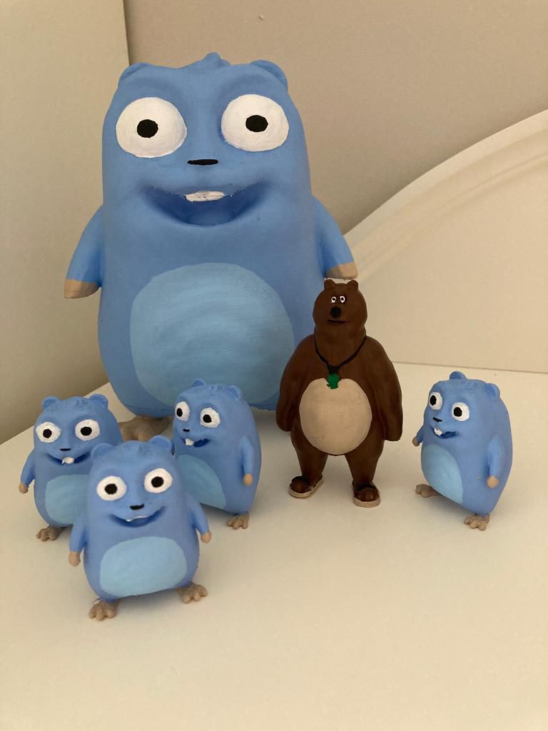 Grizzy und die Lemminge Figurenspielzeug – Lemming (blau)