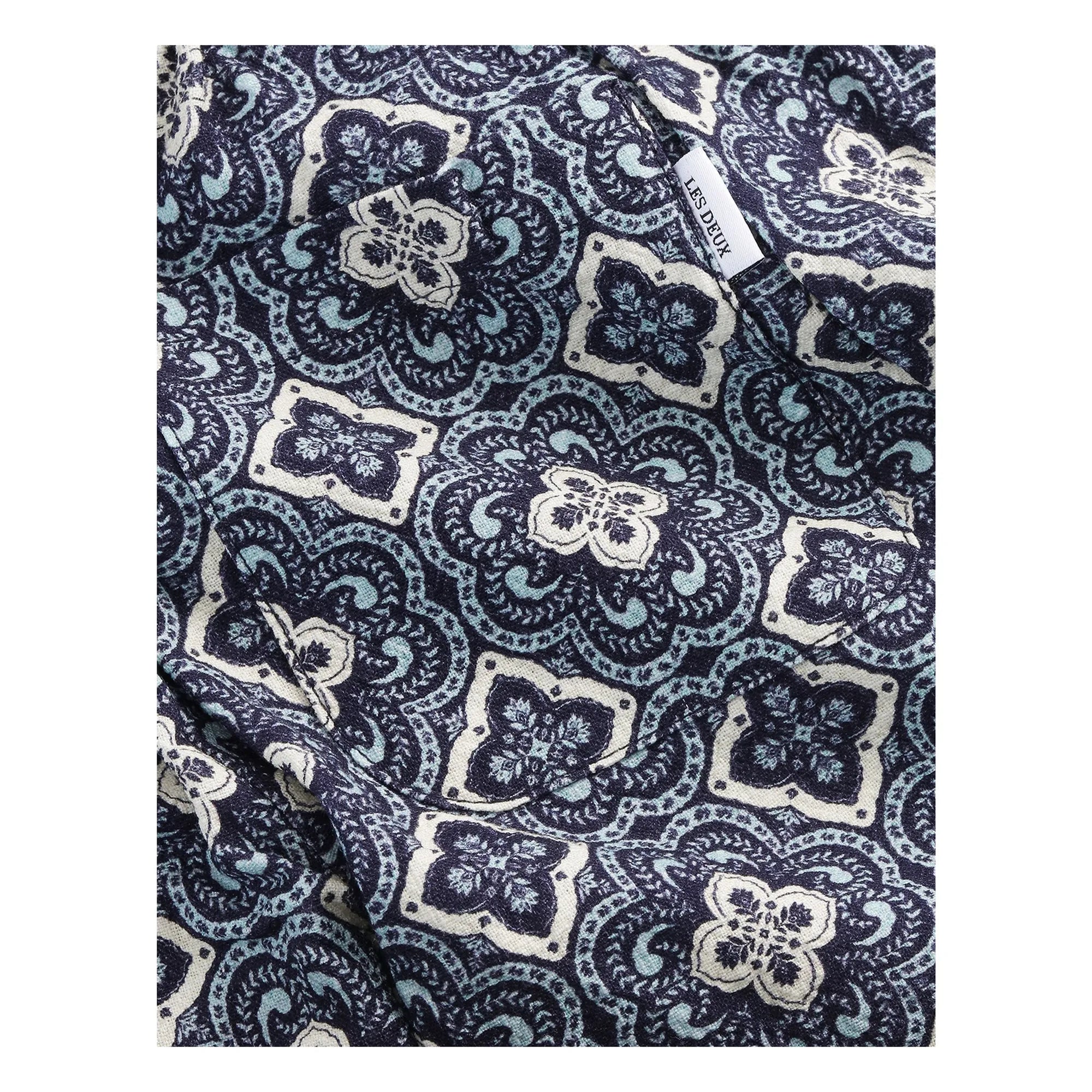Les Deux - Harry Arabesque Shorts aus Bio-Baumwolle | Blau