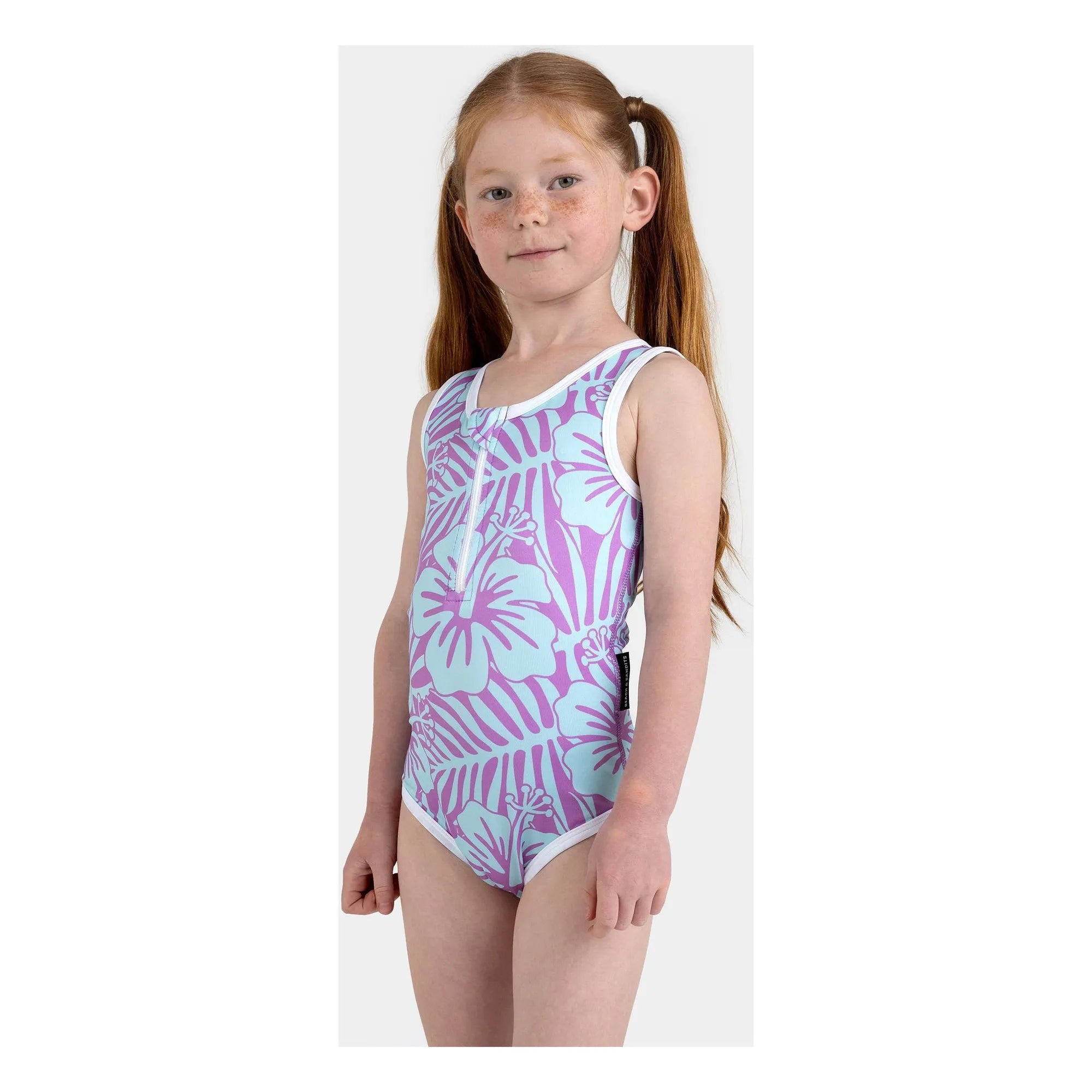 Beach & Bandits - Hibiscus Recycelte Faser UV-geschützter Einteiler Jersey | Lila