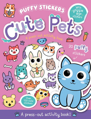 Stellen Sie sich das vor – Englisches Puffy Sticker-Buch mit süßen Haustieren