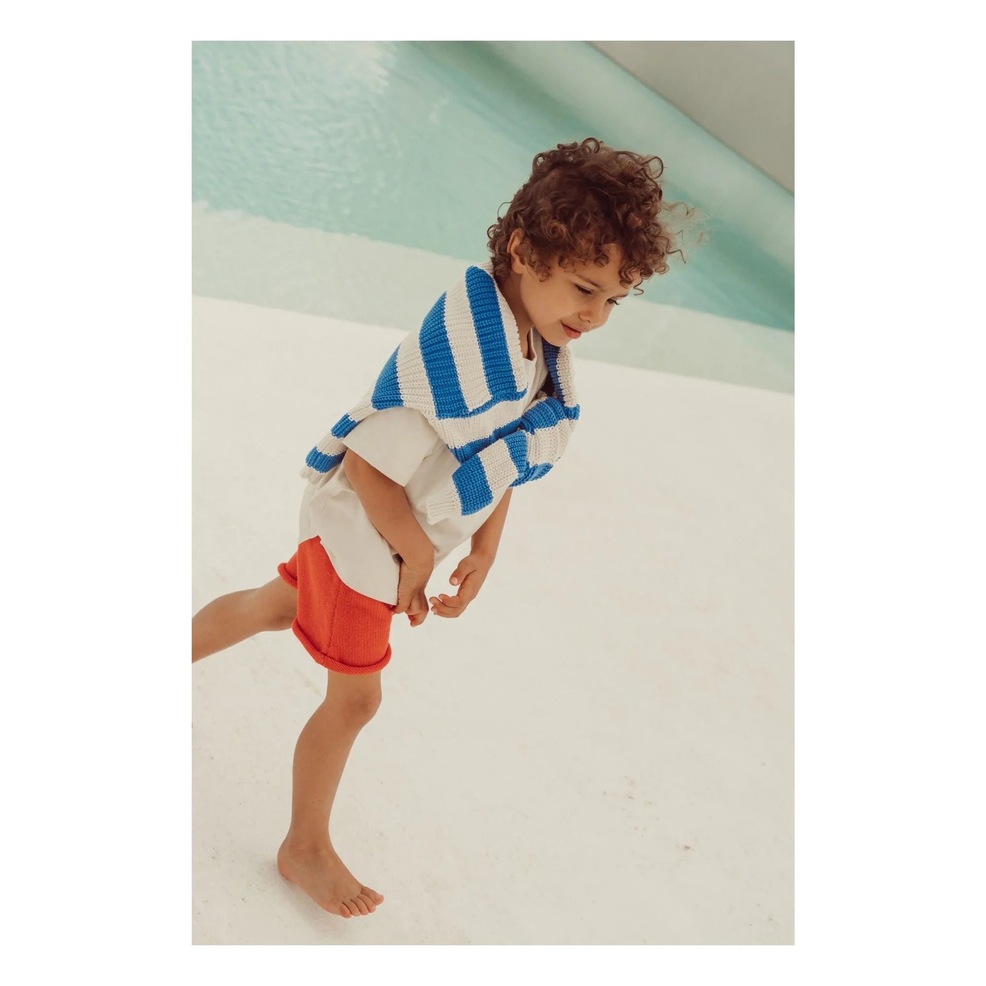 THE LiTTLE POETS - Jobim Gestrickte Shorts aus Bio-Baumwolle | Rot