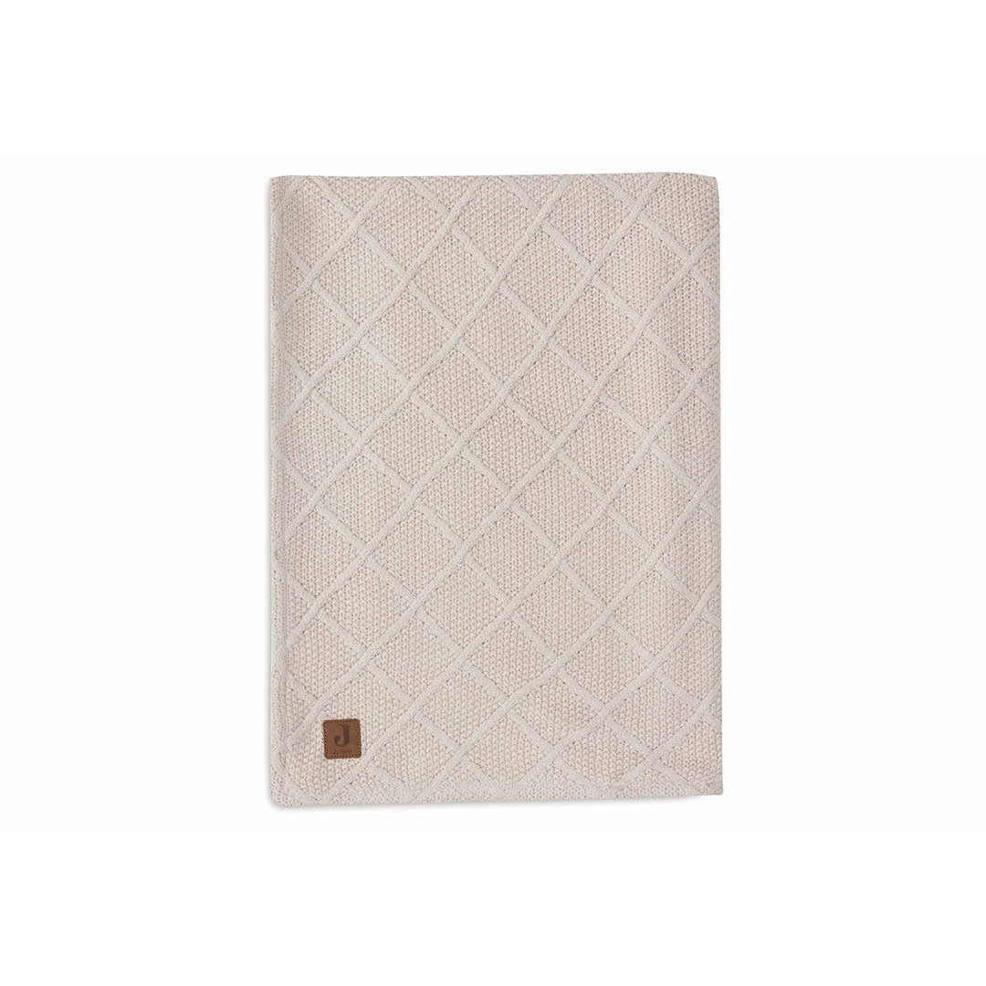 Jollein Check Knit Fleece Blanket - Oatmeal/Teddy-Blankets-Oatmeal/Teddy- | Natural Baby Shower
