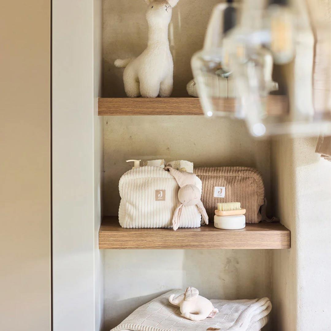 Jollein Stroller Pouch Cloudy Rib - Oatmeal-Mini Bags-Oatmeal- | Natural Baby Shower