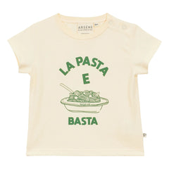 Arsène et Les Pipelettes - La Pasta E Basta Bio-Baumwoll-Baby-T-Shirt | Ecru