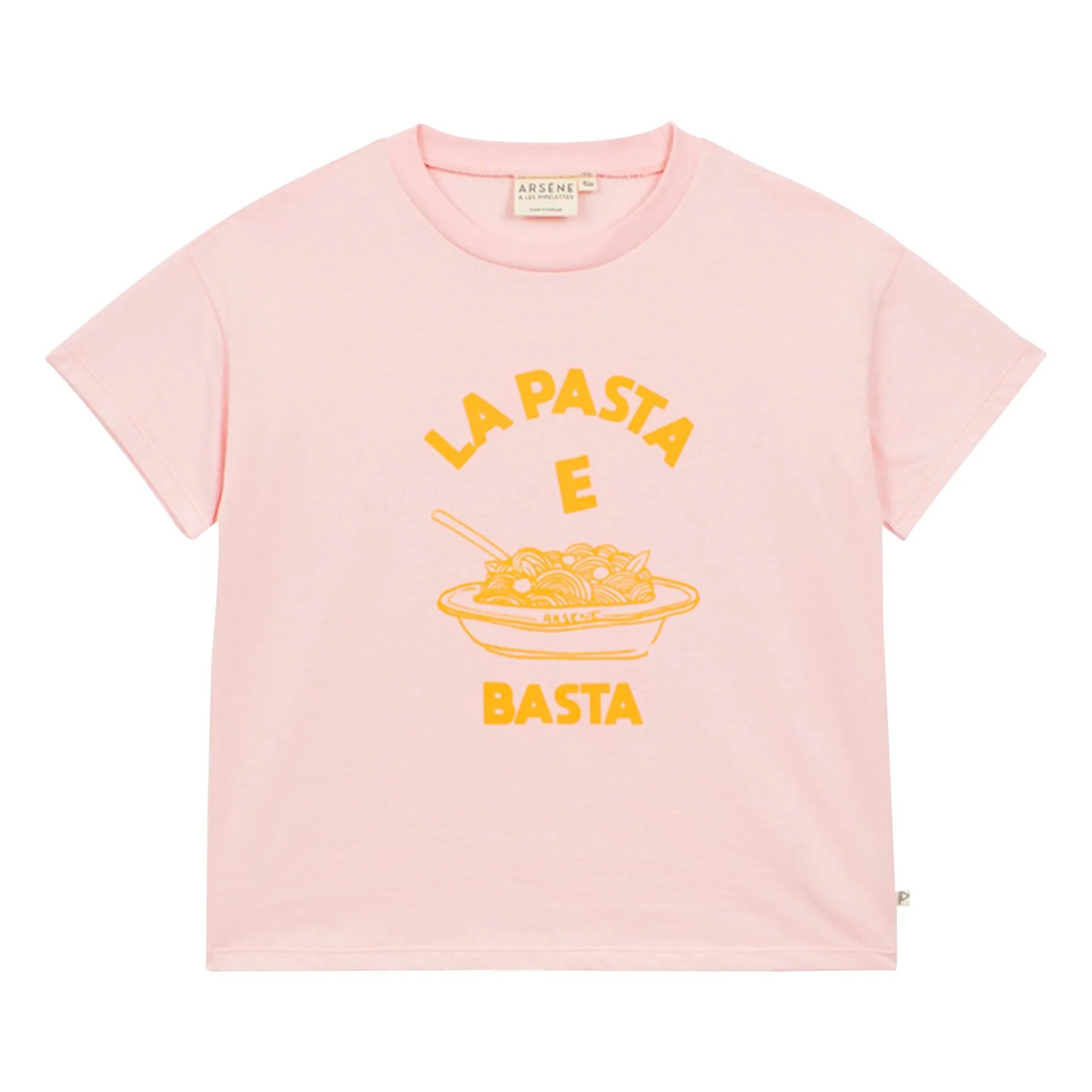 Arsène et Les Pipelettes – Bio-Baumwoll-T-Shirt La Pasta E Basta | Hellrosa