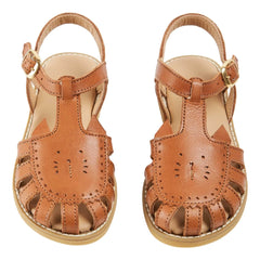 Emile et Ida - Leder-Katzen-Sandalen | Camel