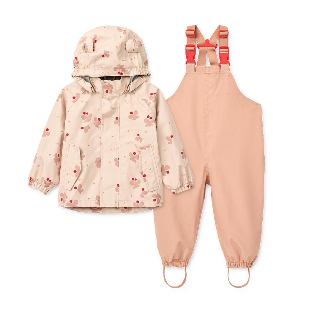 Liewood Manu Rainwear Set - Butterfly / Apple Blossom-Clothing Sets-Butterfly / Apple Blossom-80 | Natural Baby Shower