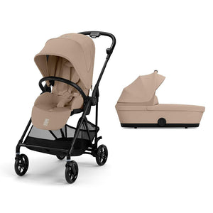 CYBEX Melio Carbon Pushchair - Almond Beige-Strollers-Almond Beige-With Cot | Natural Baby Shower