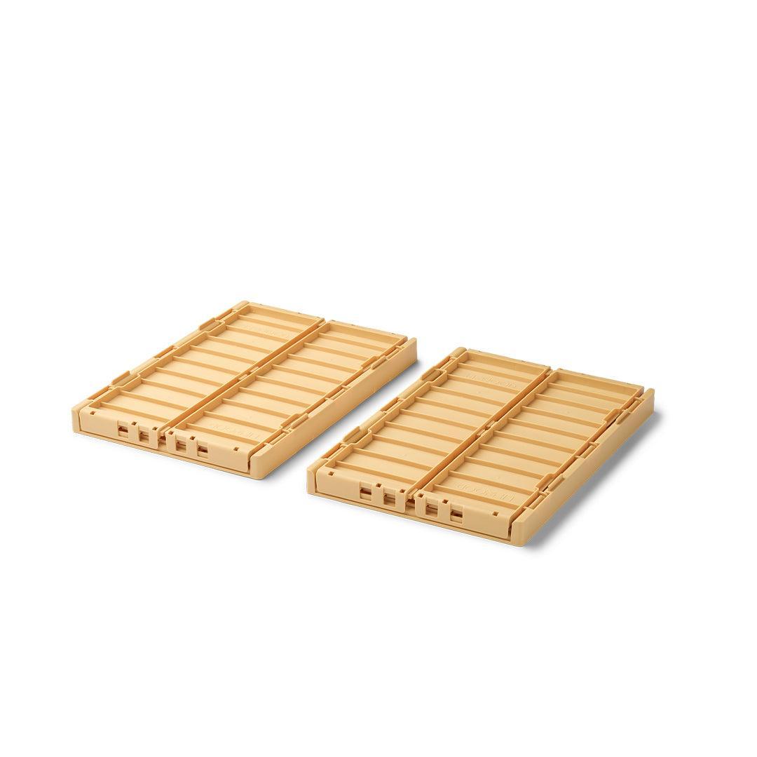 Liewood Weston Storage Box M 2-pack - Lemon Yellow-Storage Baskets-Lemon Yellow- | Natural Baby Shower