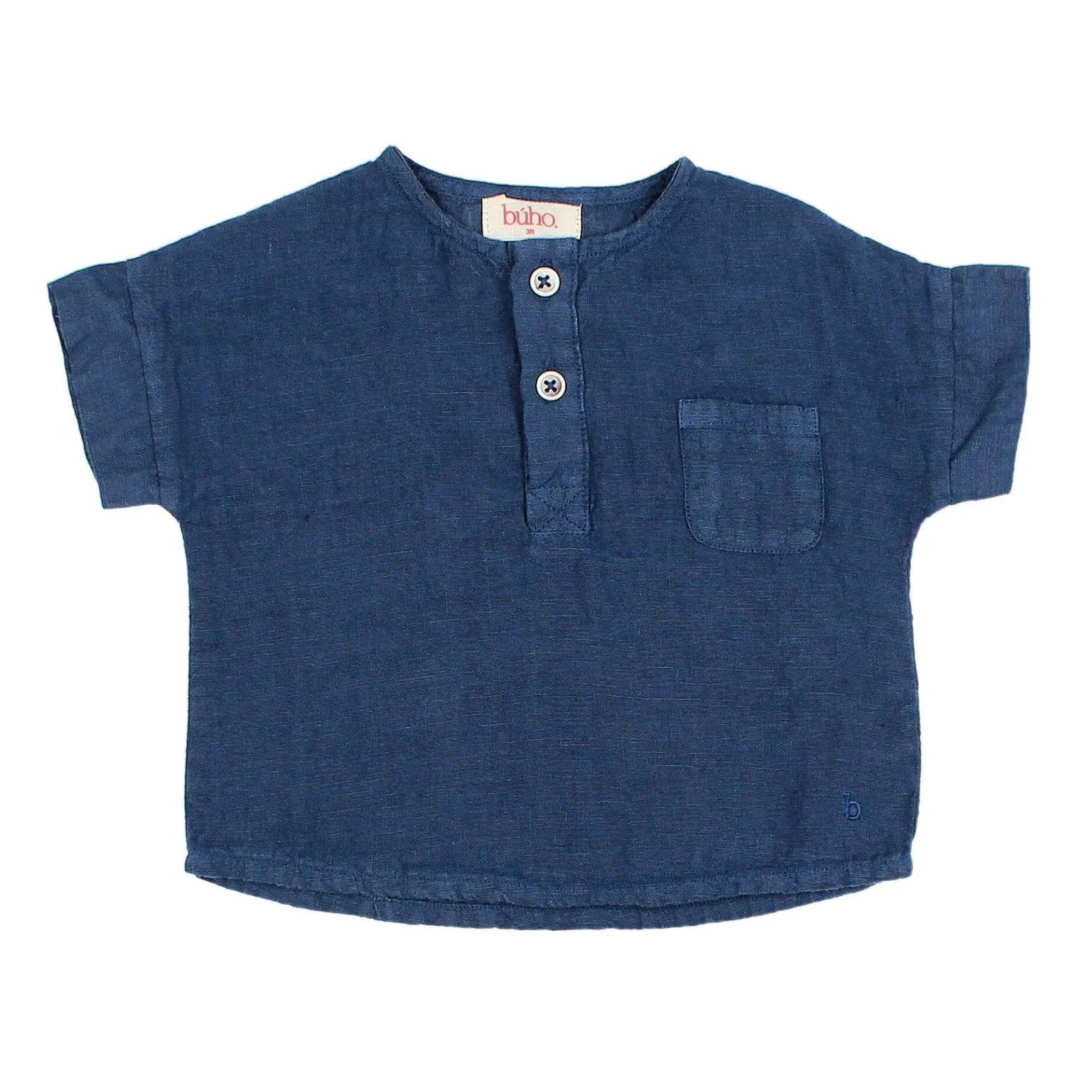 Búho - Leinen-Babyhemd | Marineblau