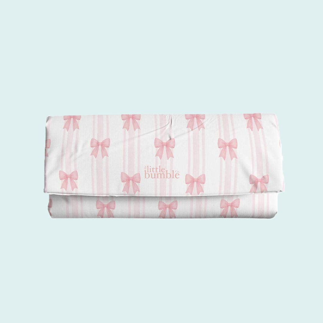 The Little Bumble Co. Travel Changing Mat - Pink Bows-Travel Changing Mats-Pink Bows-one size | Natural Baby Shower
