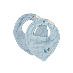 Little Dutch Bandana Bib Set of 2 - Pure Denim Blue-Bibs-Pure Denim Blue-One Size | Natural Baby Shower