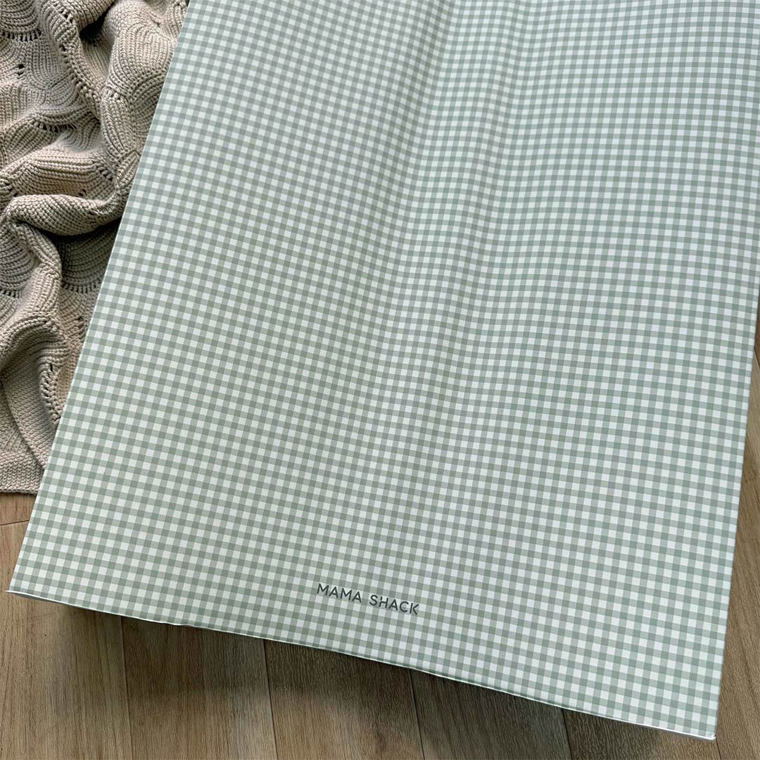 Mama Shack Anti Roll Wedge Changing Mat - Sage Green Gingham-Changing Mats-Sage Green Gingham-One Size | Natural Baby Shower
