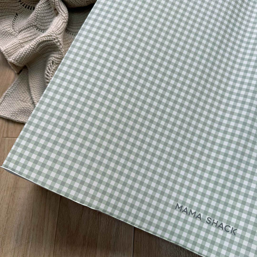 Mama Shack Anti Roll Wedge Changing Mat - Sage Green Gingham-Changing Mats-Sage Green Gingham-One Size | Natural Baby Shower