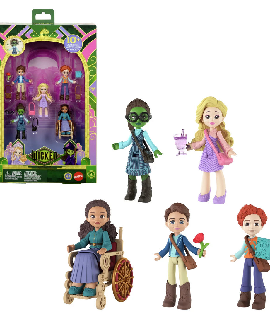 Mattel - Wicked Schüler 5 Figuren Spielzeug und Zubehör Set