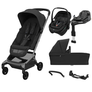 Maxi-Cosi Fame Cabin Stroller Zero G Travel System-Travel Systems-Onyx Black-With Bumper Bar | Natural Baby Shower