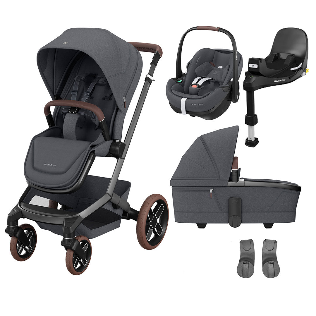 Maxi-Cosi Fame Pushchair + Pebble 360 Pro 2 Travel System-Travel Systems-Twillic Black-Black | Natural Baby Shower