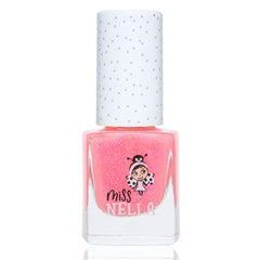 Miss Nella – Abziehbarer Nagellack mit Korallrosa Glitter