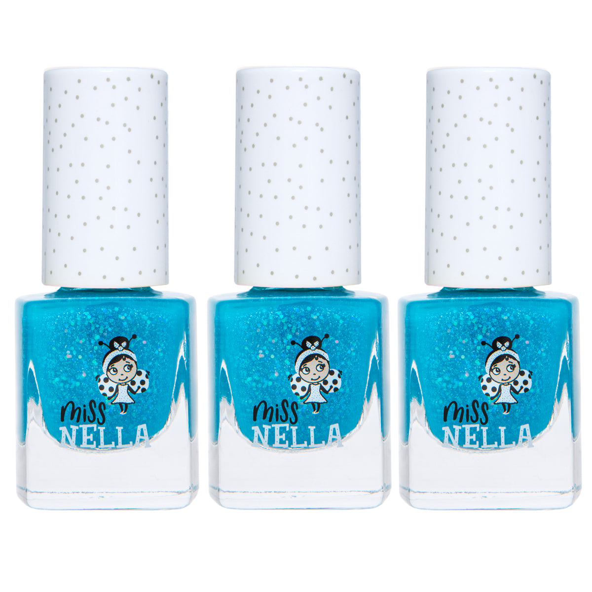 Miss Nella - Glitzernder, abziehbarer Nagellack in Glitzerblau