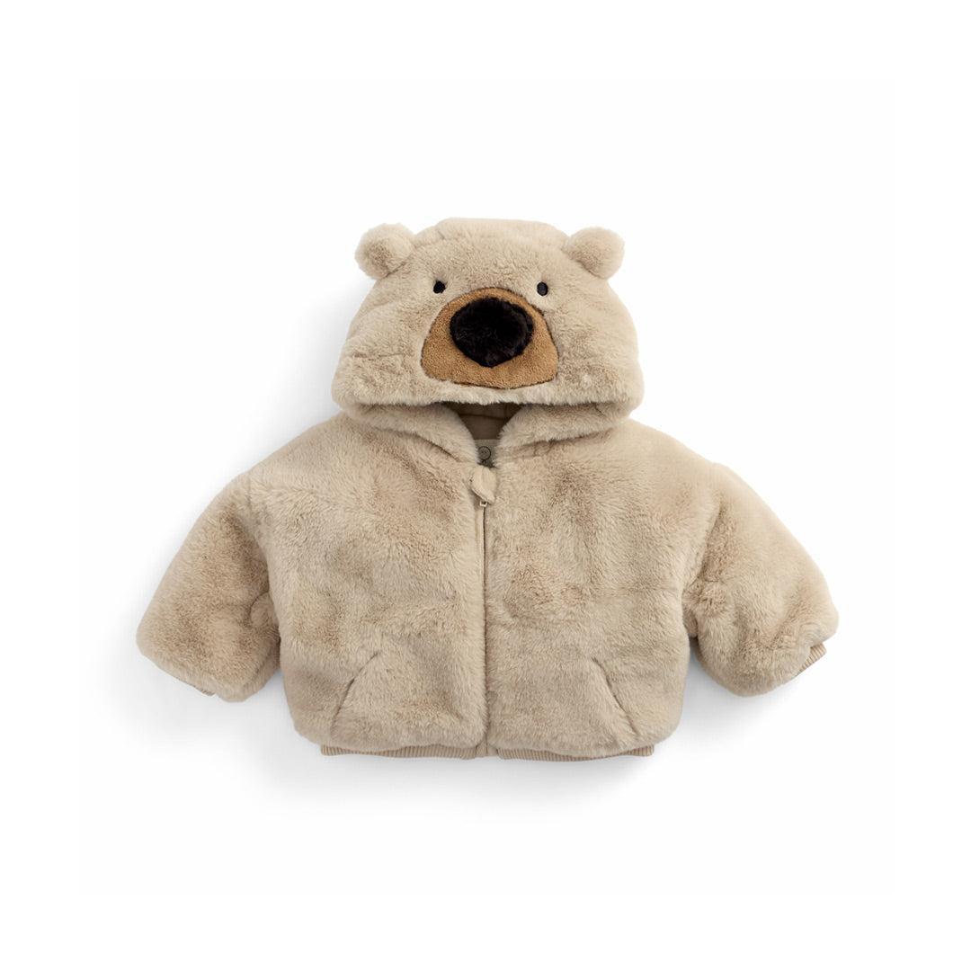 MORI Faux Fur Bear Hooded Jacket - Beige-Coats-Beige-0-3m | Natural Baby Shower