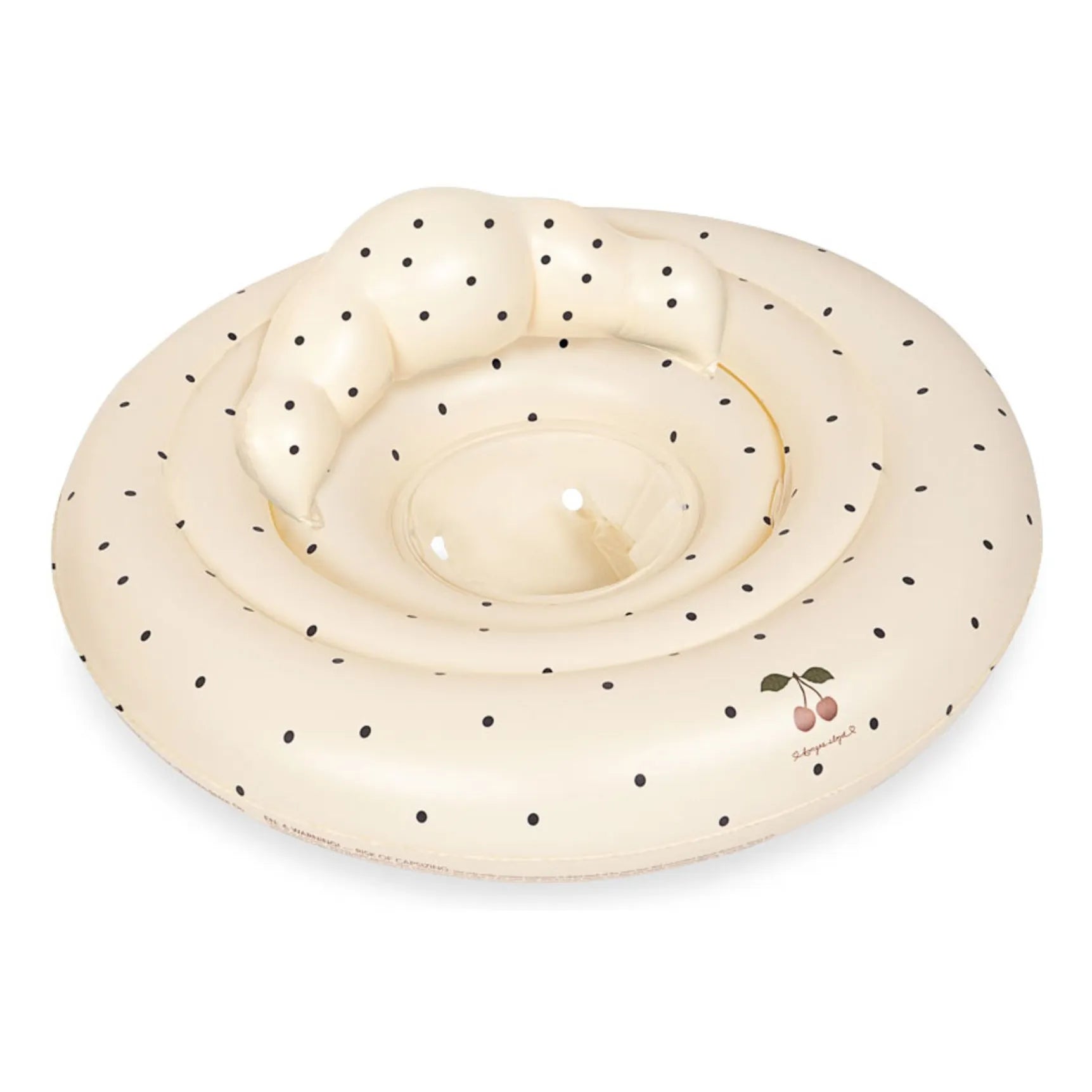 Konges Sløjd - Baby-Schwimmsitz mit marineblauen Punkten | Beige