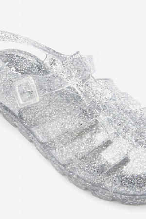 Weiter – Jelly Glitter Silver Sandalen für Kinder – 28 