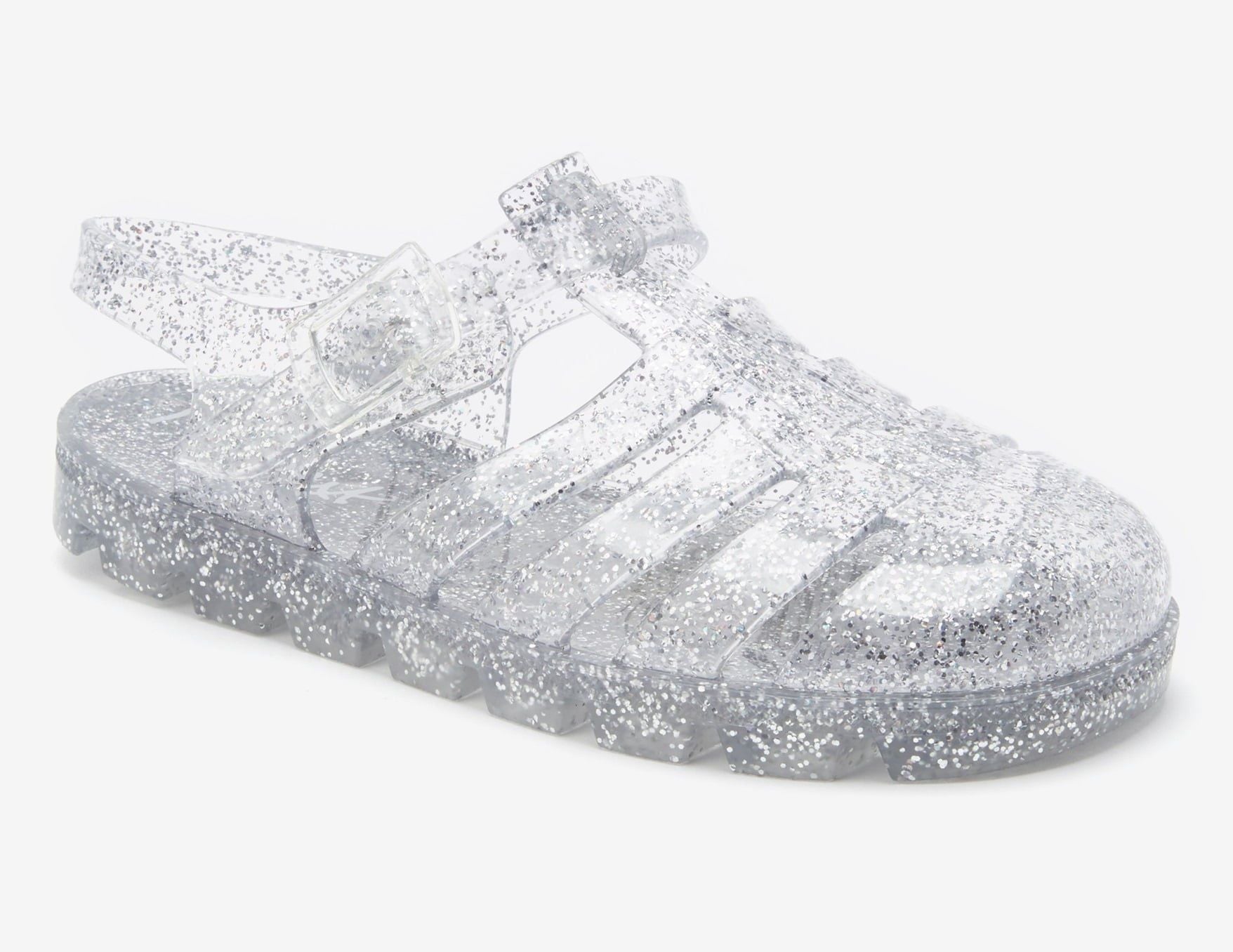 Weiter – Jelly Glitter Silver Sandalen für Kinder – 30,5 