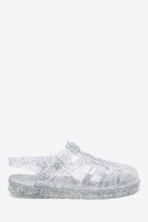 Weiter – Jelly Glitter Silver Sandalen für Kinder – 30,5 