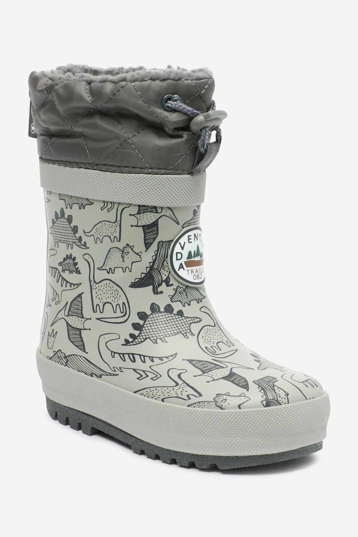 Weiter – Graue Pelz-Dinosaurier-Winterstiefel für Jungen – 29 