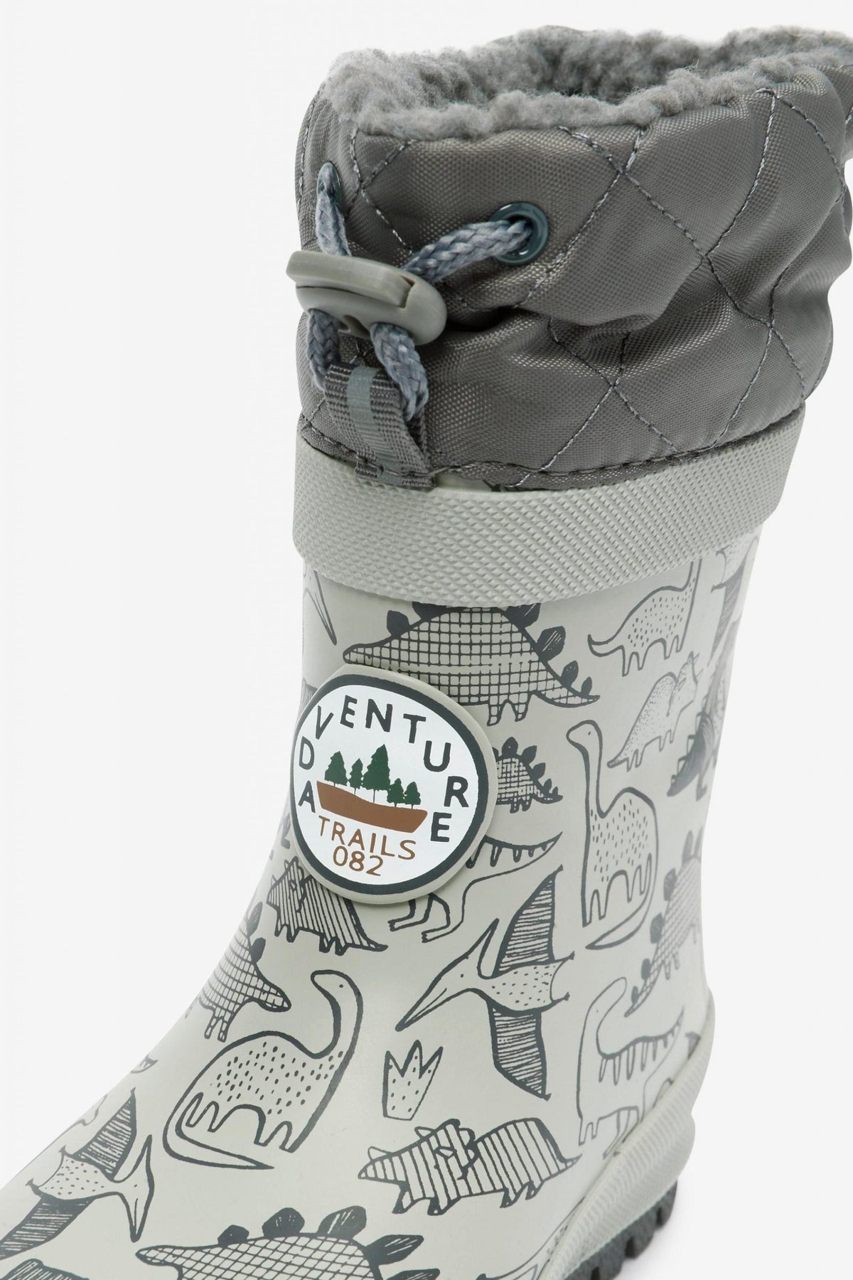 Weiter - Graue Pelz-Dinosaurier-Winterstiefel für Jungen - 33 