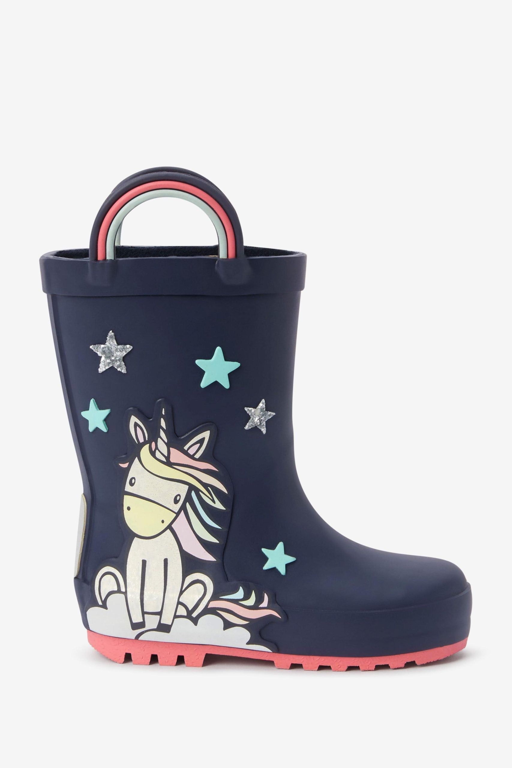 Weiter – Marineblaue Einhorn-Winter- und Regenstiefel für Mädchen – 29 