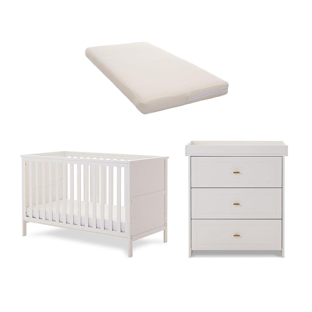 Obaby Evie 2 Piece Room Set - White-Nursery Sets-White-No Mattress | Natural Baby Shower