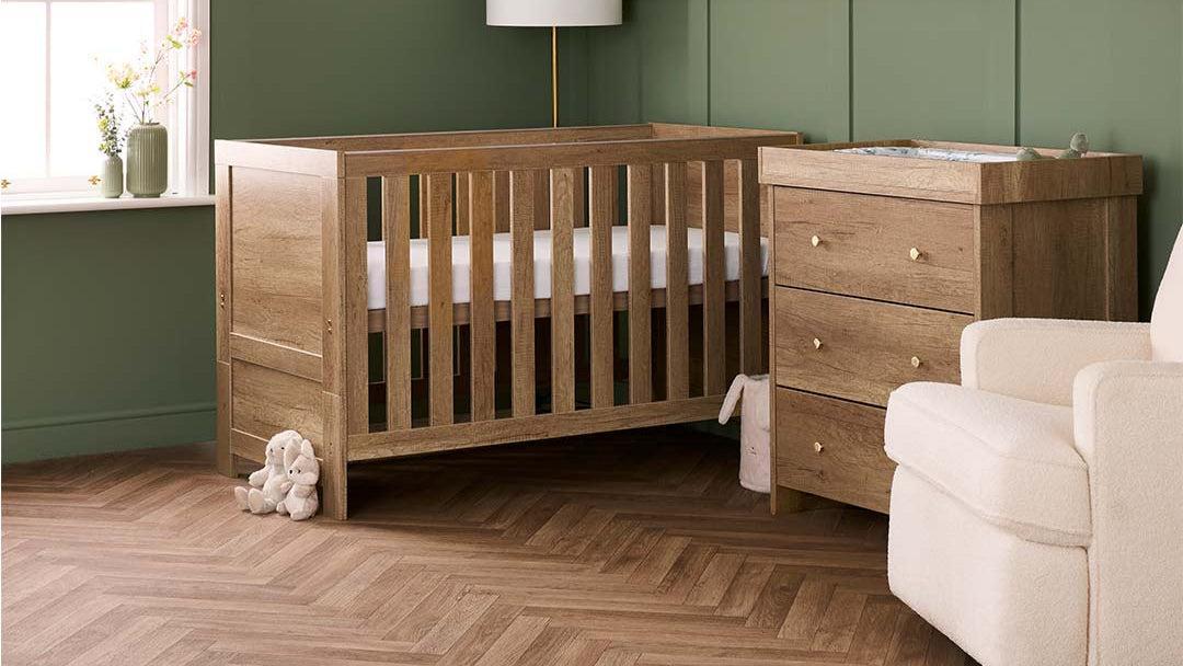 Obaby Nika 2 Piece Room Set - Oak-Nursery Sets-Oak-One Size | Natural Baby Shower