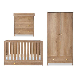 Obaby Nika 3 Piece Room Set & Under Drawer - Oak-Nursery Sets-Oak-One Size | Natural Baby Shower