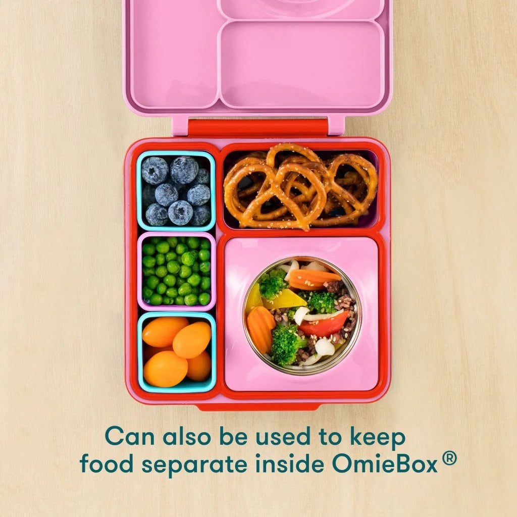 OmieBox Bento Box Innenfächer 2er-Set Rot und Gelb