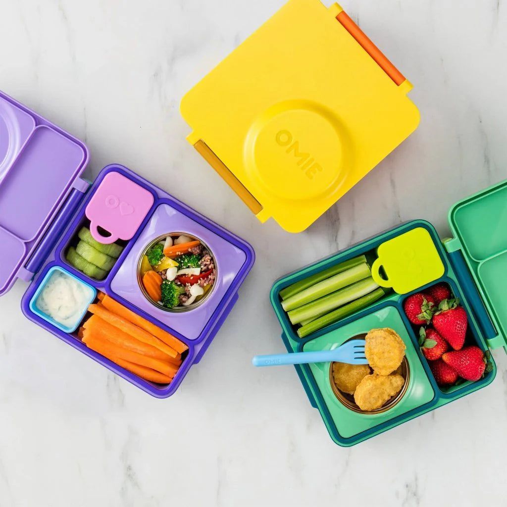 OmieBox Bento Box Innenfächer 2er-Set Rot und Gelb