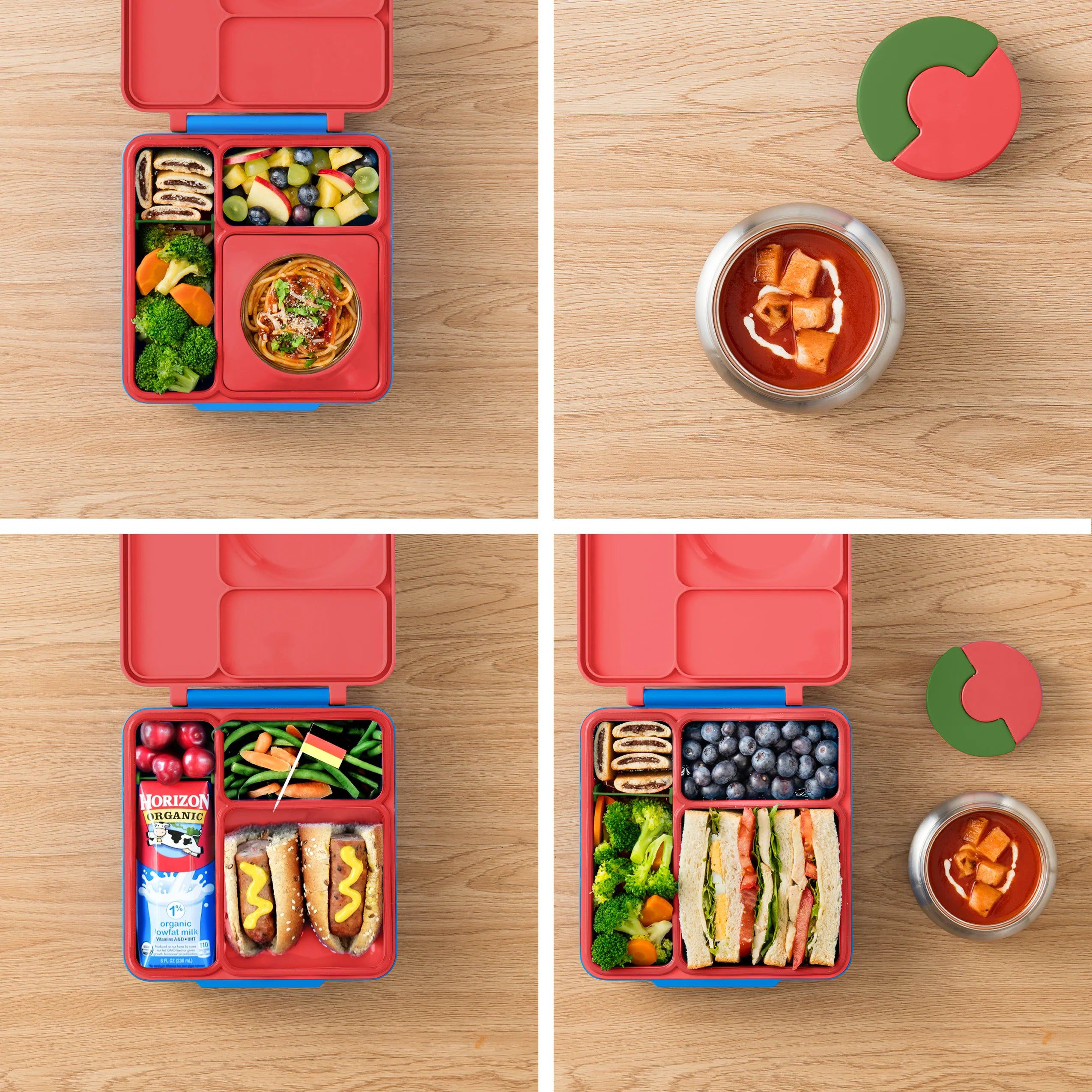 OmieBox Thermoisolierte rote Bento-Lunchbox