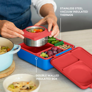 OmieBox Thermoisolierte rote Bento-Lunchbox